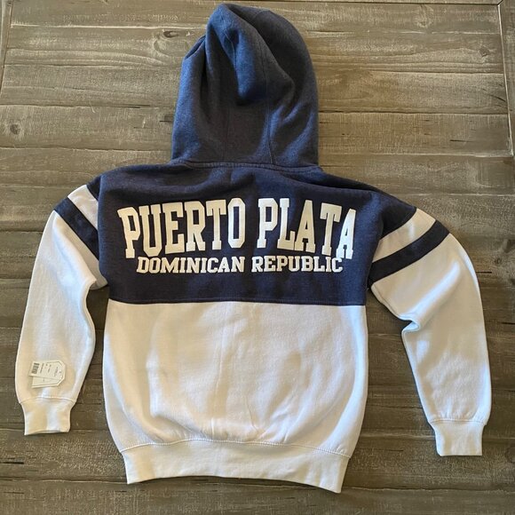 Exist Puerto Plata Dominican Republic Hoodie Jacket Size Small Blue & White New - Picture 6 of 13